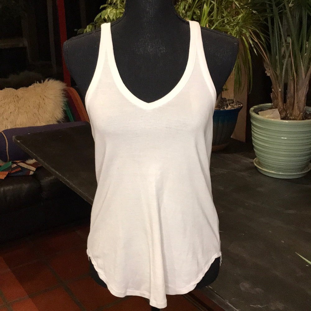 NWOT Chaser white cotton v-neck racerback tank